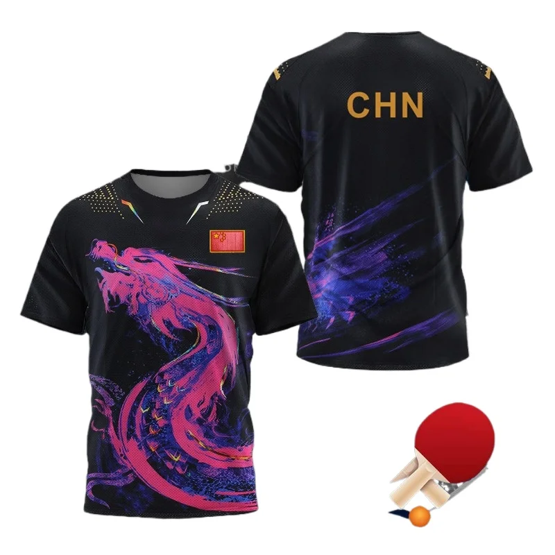 Table Tennis Jersey - T-shirt graphique Dragon de Chine pour