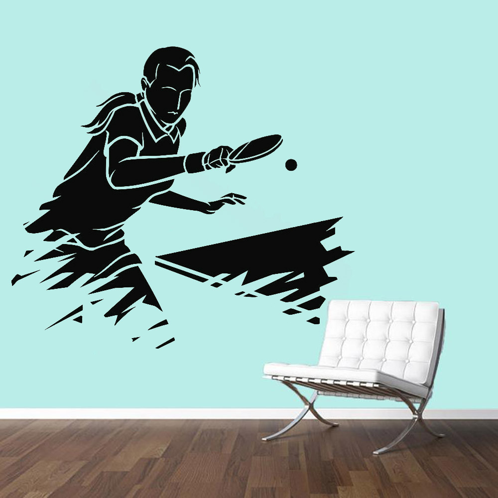 Table Tennis Background - Autocollant mural de sport de Ping-Pong,